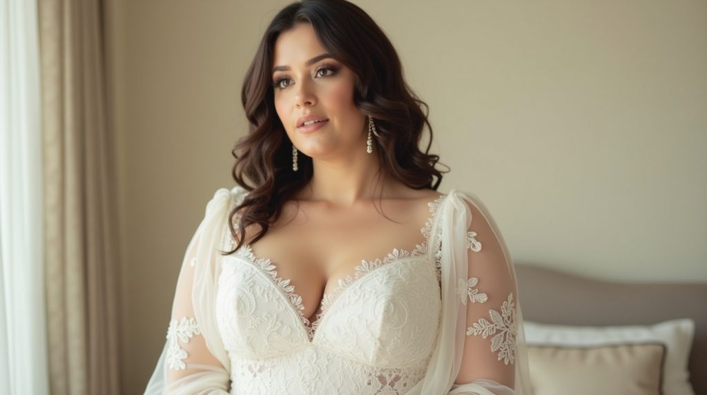 The Soft Romance of Modest Plus Size Wedding Dresses for Curvy Brides