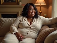How to Feel Chic and Comfortable at Home—The Curvy Girl Way Plus size woman relaxing in stylish loungewear at home