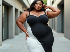 Black and White Dress Plus Size: The Chic Combo Every Curve Loves Plus size woman in a black and white dress posing confidently outdoors